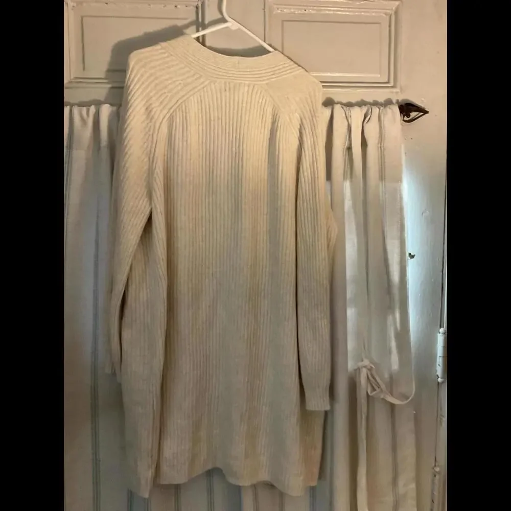 Universal Thread Cream Ribbed Open-Front Cardigan Sweater - Picture 7 of 7